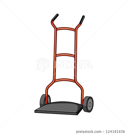 equipment hand cart cartoon vector illustration equipment hand cart cartoon vector illustration 124191836