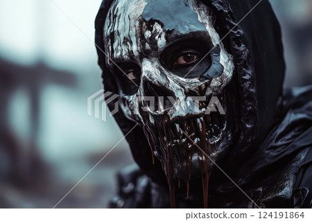 Cyberpunk Alien Zombie in Eerie Horror Aesthetic 124191864