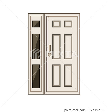 threshold door house entrance cartoon vector illustration 124192139