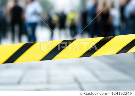 Crowd Watching Crime Scene Investigation with Police 124192249