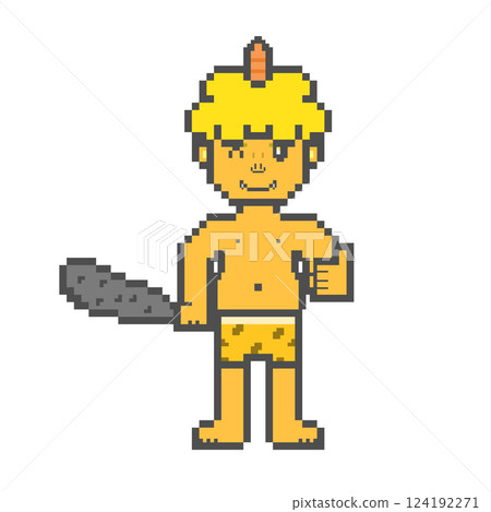 One-horned demon doing good deeds_pixel art (yellow) One-horned demon doing good deeds_pixel art (yellow) 124192271