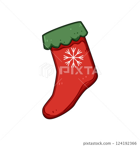 santa christmas sock cartoon vector illustration santa christmas sock cartoon vector illustration 124192366