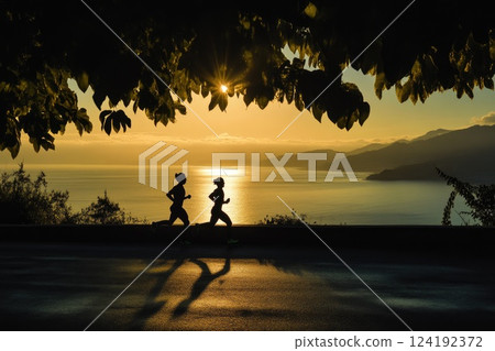 High-Energy Workout on a Remote Road with Natural Light 124192372