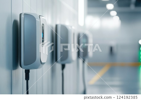 Electric vehicle charging station promoting eco-friendly technology Electric vehicle charging station promoting eco-friendly technology 124192385
