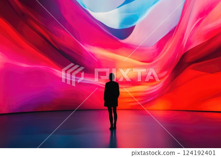 Creative LED Visuals and Abstract Art in Modern Exhibition 124192401
