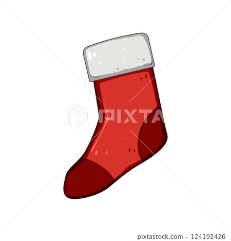 hanging christmas sock cartoon vector illustration 124192426