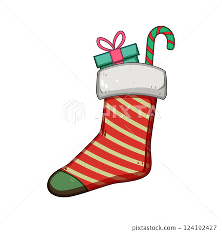 fireplace christmas sock cartoon vector illustration fireplace christmas sock cartoon vector illustration 124192427