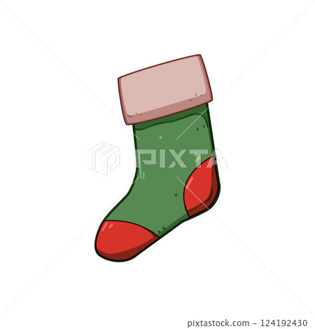 holiday christmas sock cartoon vector illustration holiday christmas sock cartoon vector illustration 124192430
