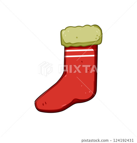 festive christmas sock cartoon vector illustration festive christmas sock cartoon vector illustration 124192431