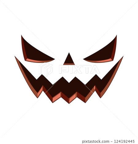 eerie carved pumpkin face cartoon vector illustration 124192445