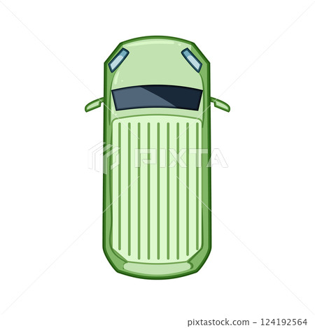 miniature car top view cartoon vector illustration 124192564