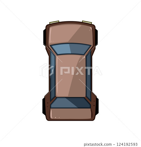 kids car top view cartoon vector illustration 124192593