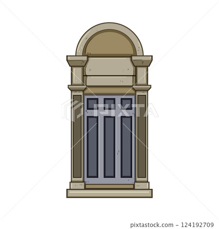baroque ancient medieval door cartoon vector illustration 124192709