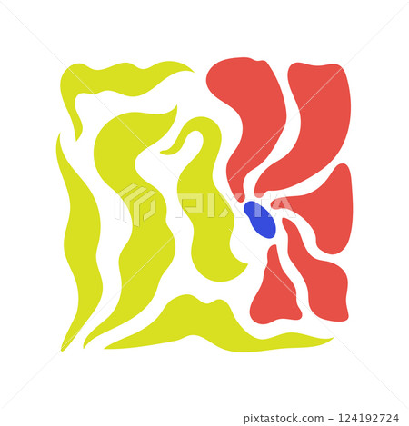 floral abstract square flowers cartoon vector illustration floral abstract square flowers cartoon vector illustration 124192724
