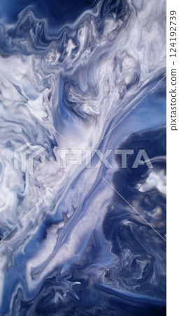 Marble texture. Ripple paint. Defocused blue white colorful wave particles chemical acrylic substance flowing on abstract background. Marble texture. Ripple paint. Defocused blue white colorful wave particles chemical acrylic substance flowing on abstract background. 124192739