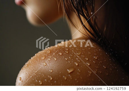 Natural Beauty with Moisturizing Skin Droplets Natural Beauty with Moisturizing Skin Droplets 124192759