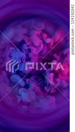Mix smoke. Colorful watercolor. Violet purple puff stream blend in art splash. Abstract paint fluid blur water background round swirl. Mix smoke. Colorful watercolor. Violet purple puff stream blend in art splash. Abstract paint fluid blur water background round swirl. 124192842
