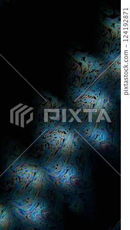 Art flow. Multicolor paint. Spectrum petrol droplet stream clone spill abstract pattern on black liquid background. Defocused duplicated gradient mix. Art flow. Multicolor paint. Spectrum petrol droplet stream clone spill abstract pattern on black liquid background. Defocused duplicated gradient mix. 124192871