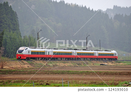 Ou Main Line Ishikawa-Hirosaki JR East E751 series A-103 train (Aomori) Tsugaru 124193010