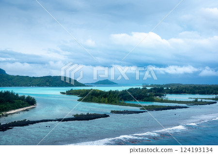 Aerial View of Bora Bora Island in French Polynesia Aerial View of Bora Bora Island in French Polynesia 124193134