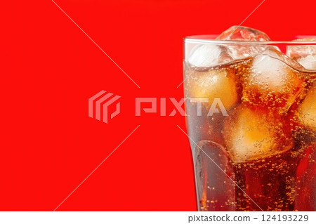 Sparkling lemonade with ice and straw details Sparkling lemonade with ice and straw details 124193229
