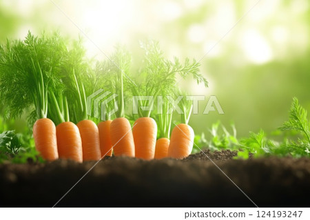 Close-Up of Organic Carrots with Light Play 124193247