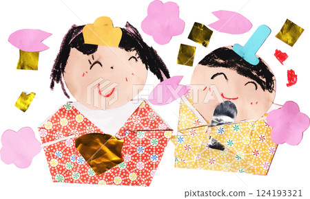 Hinamatsuri illustration drawn by a child 124193321