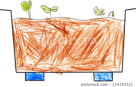 Morning glory observation diary drawn by a child Sprouts growing on a stump Morning glory observation diary drawn by a child Sprouts growing on a stump 124193322