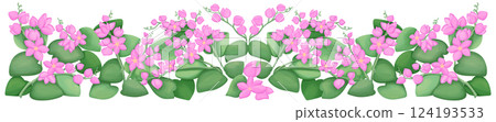 Illustration of row of Mexican Creeper flowersEdible flowers Illustration of row of Mexican Creeper flowersEdible flowers 124193533