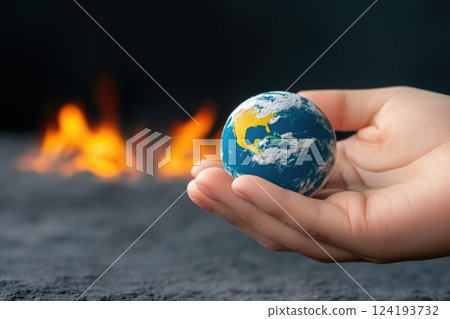 Holding the World Above Fiery Flames Holding the World Above Fiery Flames 124193732
