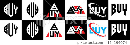 BUY letter logo design in six style. BUY polygon, circle, triangle, hexagon, flat and simple style with black and white color variation letter logo set in one artboard. BUY minimalist and classic logo BUY letter logo design in six style. BUY polygon, circle, triangle, hexagon, flat and simple style with black and white color variation letter logo set in one artboard. BUY minimalist and classic logo 124194074