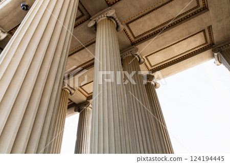 Honor of the architectural composition tall antique columns 124194445