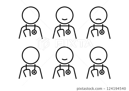 Pictogram of a doctor wearing a stethoscope 124194540