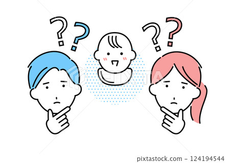 一對年輕夫婦對嬰兒和育兒有疑問 一對年輕夫婦對嬰兒和育兒有疑問 124194544