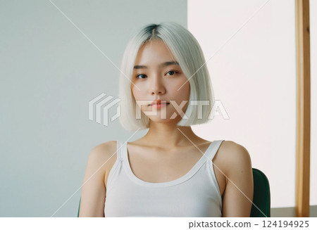 Asian woman with white hair model 124194925