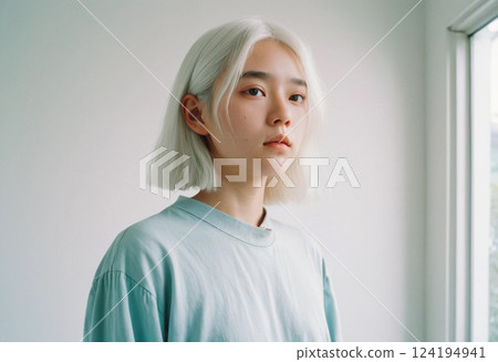 Asian woman with white hair model 124194941