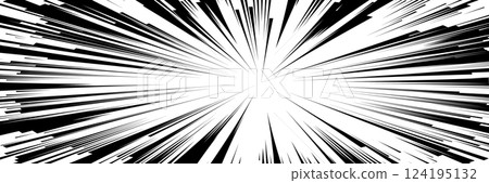 Manga style speed effect bg with black lines on a white background 124195132