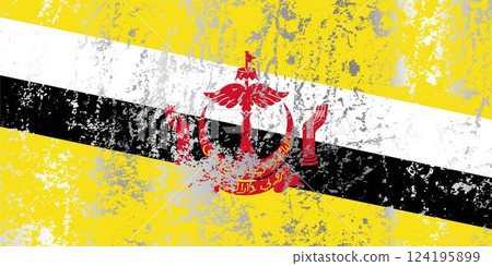 Brunei flag with grunge effect. 124195899