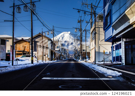 Mount Fuji and power lines, a World Heritage Site Mount Fuji and power lines, a World Heritage Site 124196021
