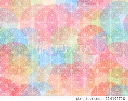 彩色麻葉圖案背景材料 124196718