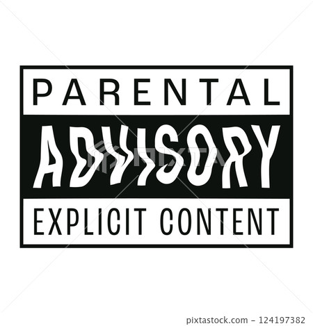 Distorted Glitch Parental Advisory Label Distorted Glitch Parental Advisory Label 124197382