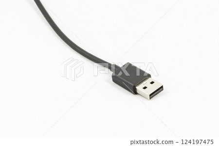 Black USB cable Black USB cable 124197475
