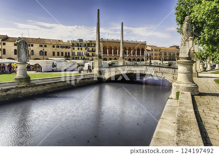 The scenic square of Prato della Valle in Padua, Italy 124197492