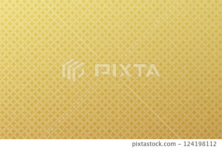 Seamless Japanese pattern. Gold foil pattern on washi paper. Gold, cloisonne pattern. 124198112