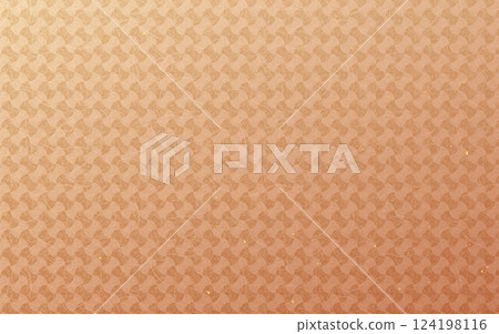 和紙上有金箔的無縫日本圖案。銅色，重量連接。 124198116