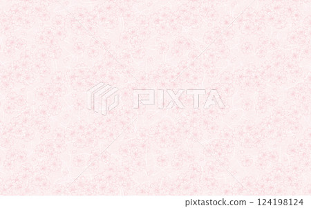 Seamless Japanese paper pattern. Pink, full-bloom cherry blossoms. 124198124