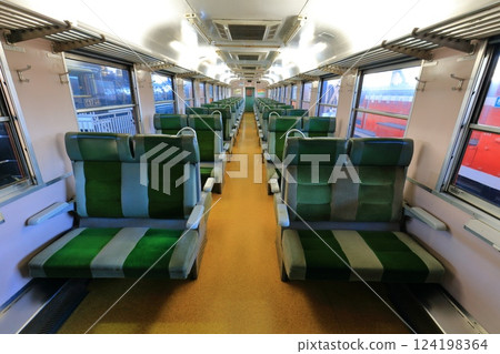 [Ehime Prefecture] Inside an express diesel train at the Shikoku Railway Culture Museum 124198364