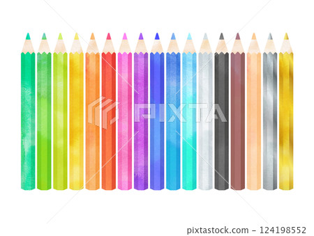 Colorful watercolor pencil variations Colorful watercolor pencil variations 124198552