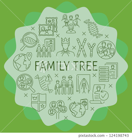 Family tree round concept banner 124198743