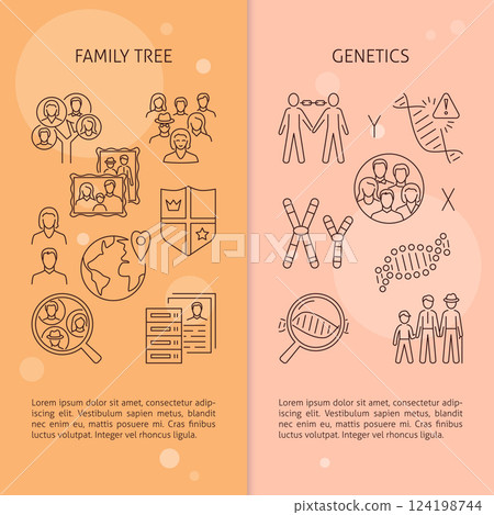 Family tree and genetics banner template 124198744